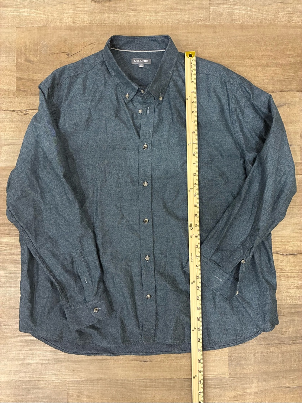 Ash & Erie standard long sleeve green blue XXL 2XL Men's Button-Down Shirt
